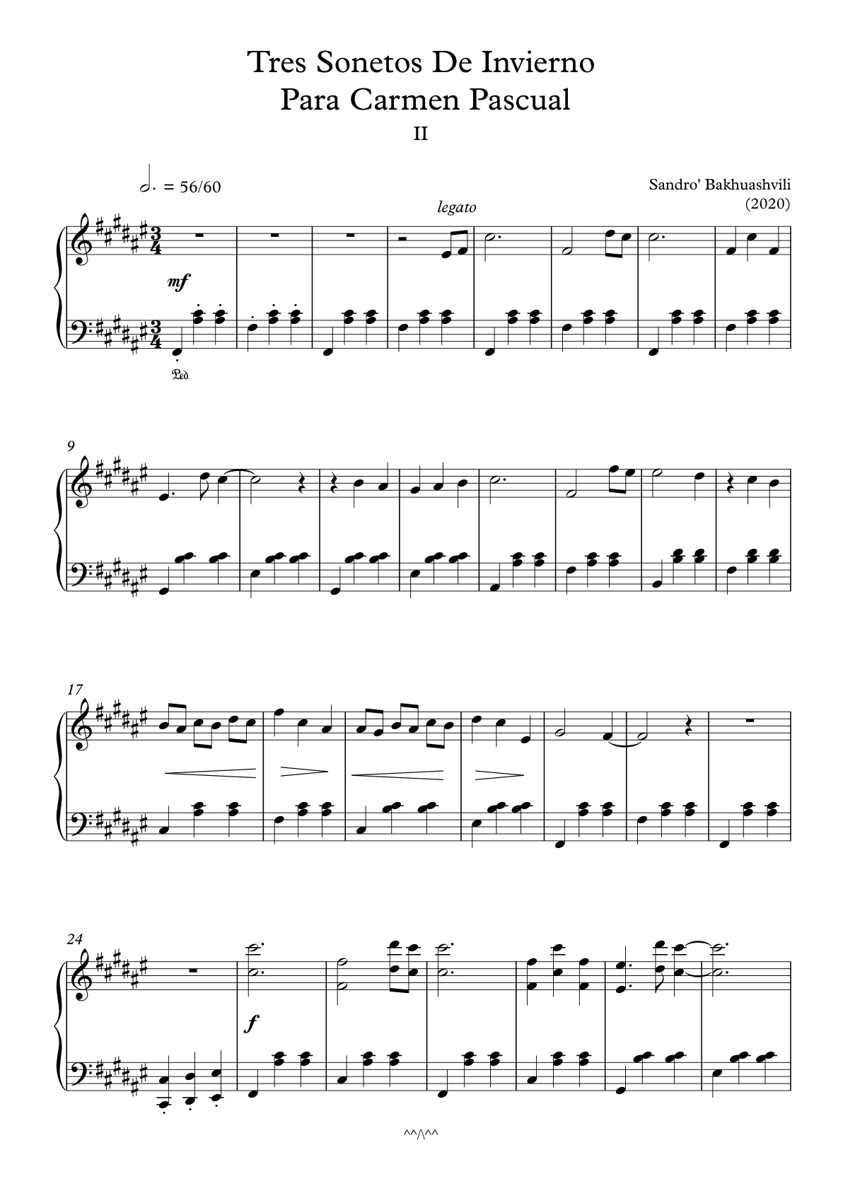 Partitura Soneto II