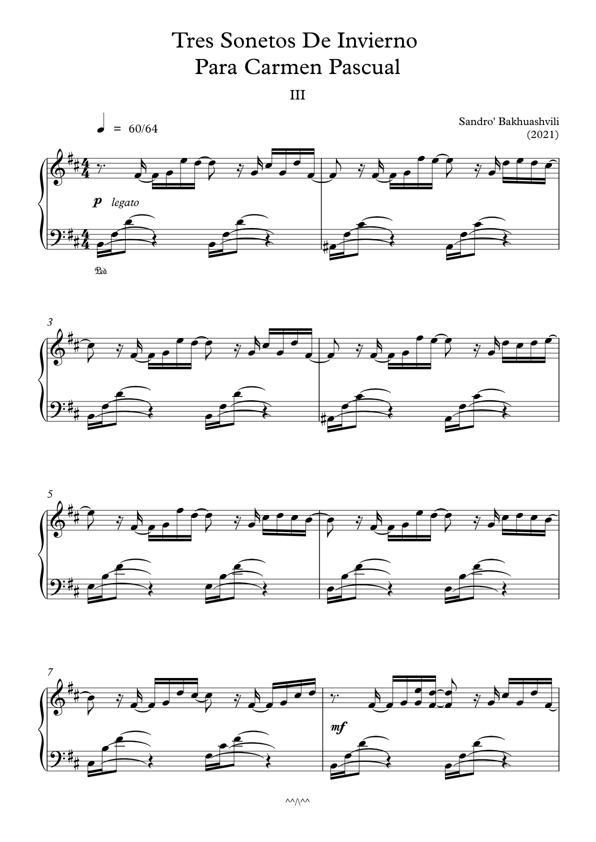Partitura Soneto III