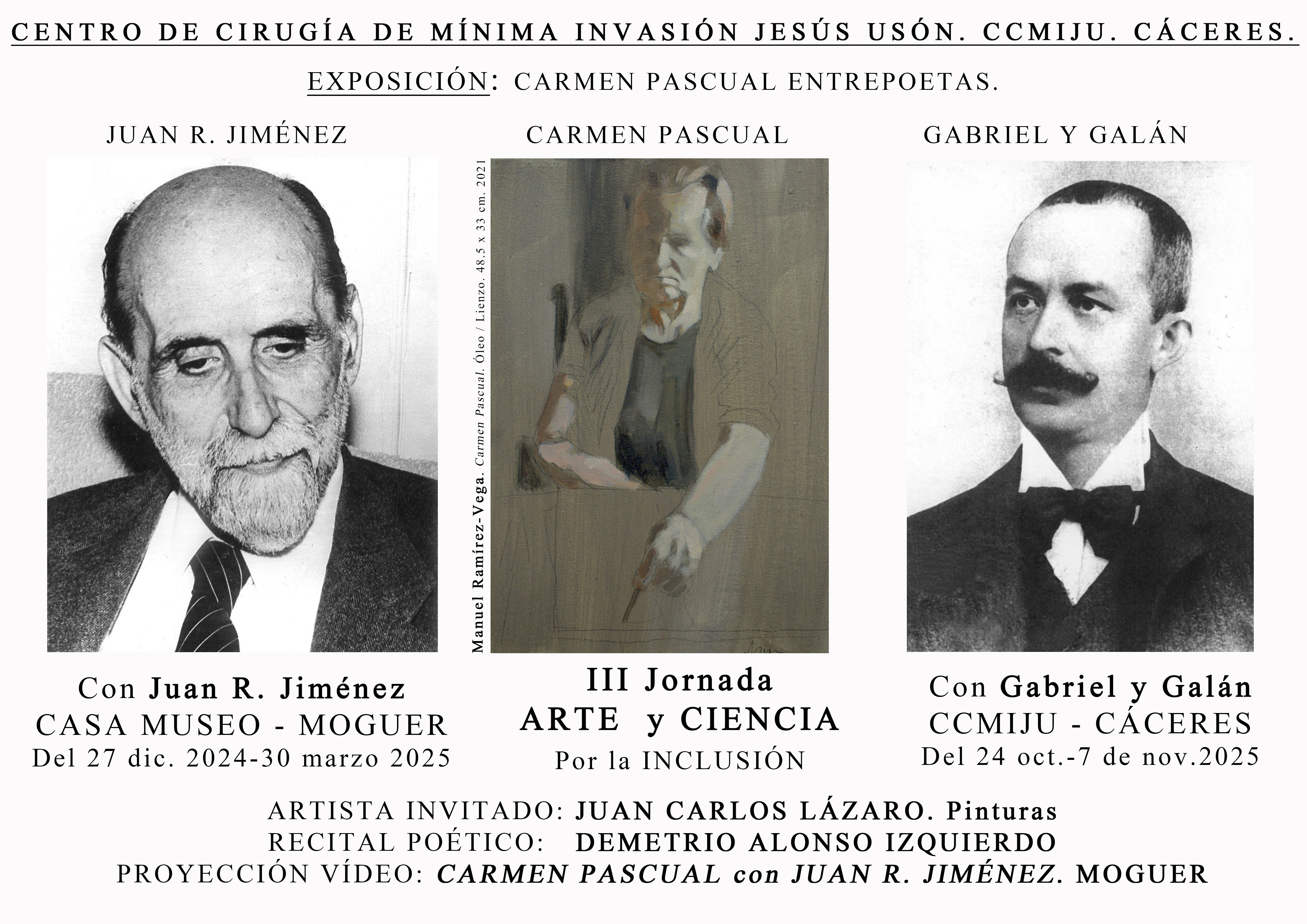 Cartel Carmen Pascual entre poetas con Gabriel y Galán